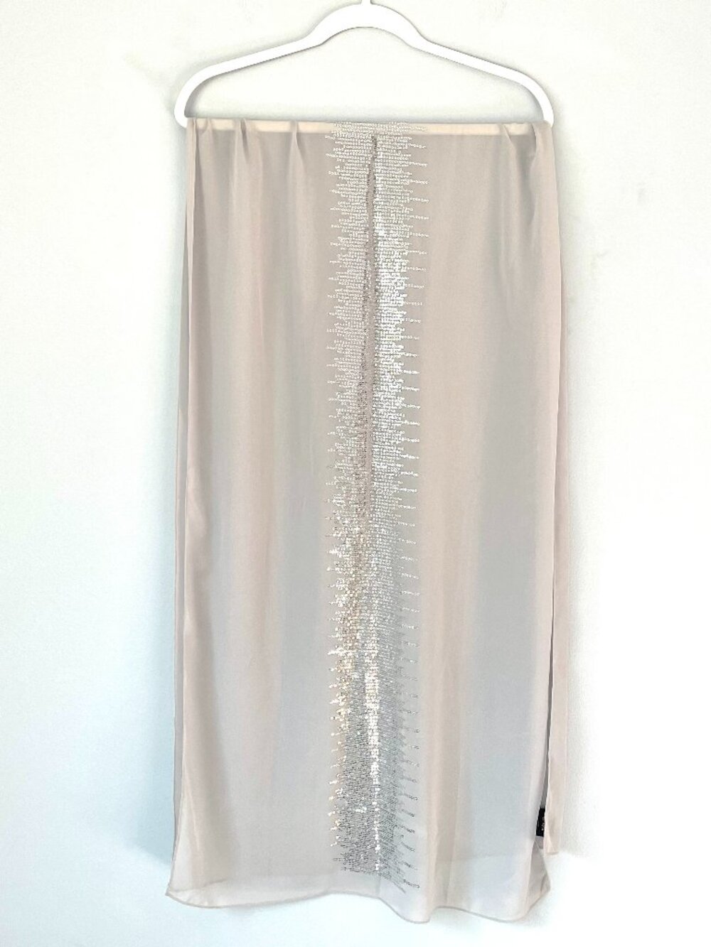 Semi-Sheer Gray Scarf with Silver Sequin Strip by Style & Co.